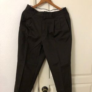 Uniqlo U wide pleated taper pants brown